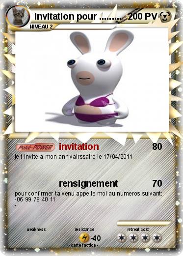Pokemon invitation pour .........