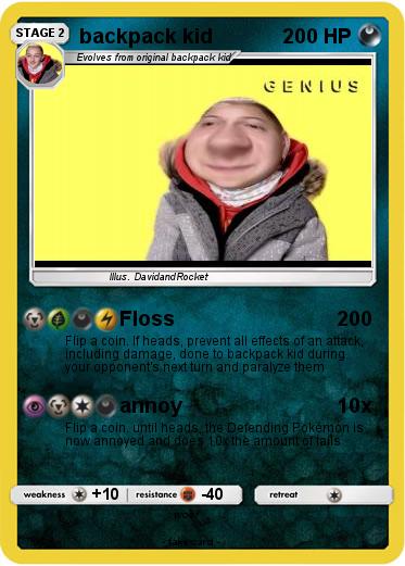 Pokemon backpack kid