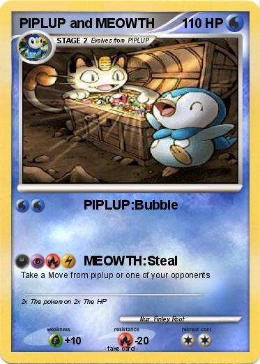 Pokemon PIPLUP and MEOWTH