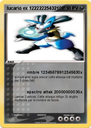 Pokemon lucario ex 12222225432109