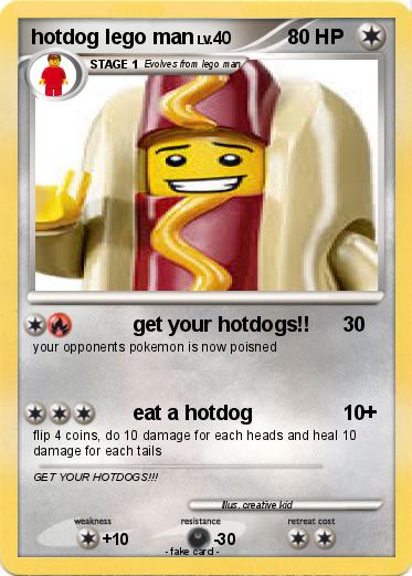 Pokemon hotdog lego man