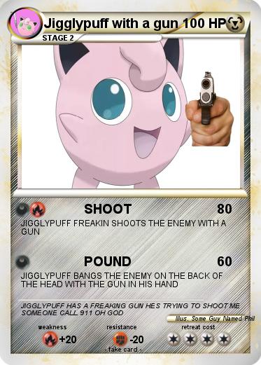 Pokemon Jigglypuff with a gun