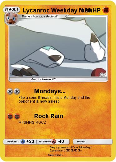 Pokemon Lycanroc Weekday form
