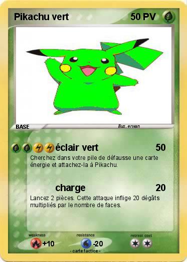 Pokemon Pikachu vert