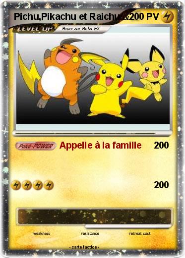 Pokemon Pichu,Pikachu et Raichu