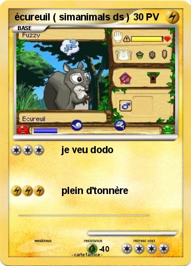 Pokemon écureuil ( simanimals ds )