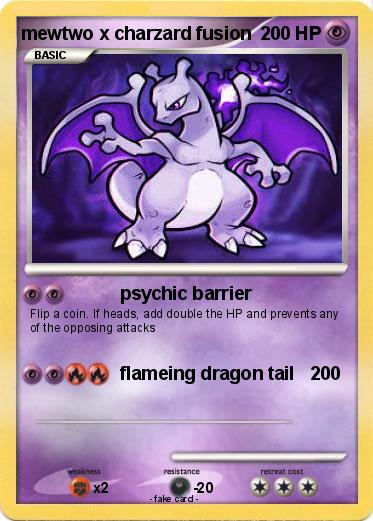 Pokemon mewtwo x charzard fusion