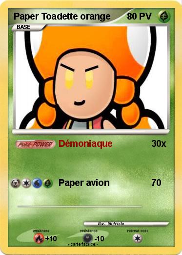 Pokemon Paper Toadette orange
