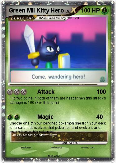 Pokemon Green Mii Kitty Hero