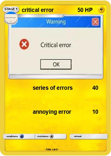 Pokemon critical error