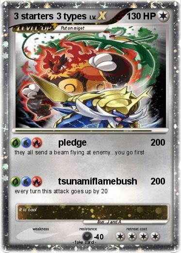 Pokemon 3 starters 3 types