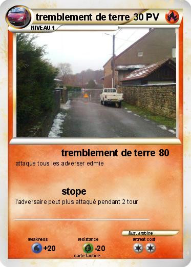 Pokemon tremblement de terre