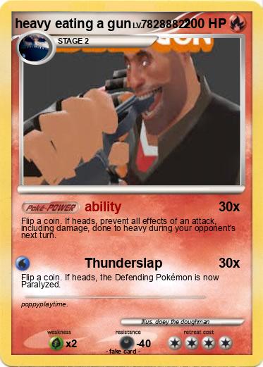 Pokemon heavy eating a gun