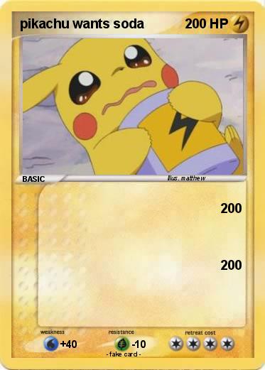 Pokemon pikachu wants soda