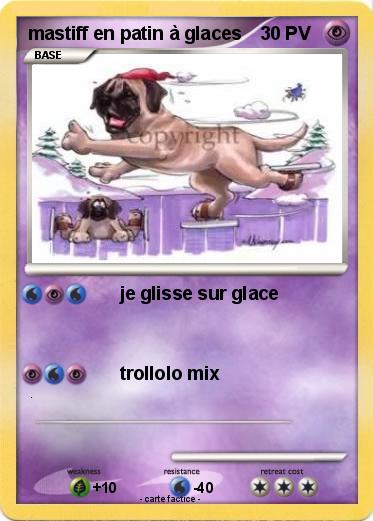 Pokemon mastiff en patin à glaces