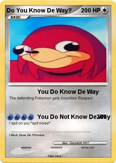 Pokemon Do You Know De Way?