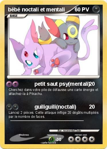 Pokemon bébé noctali et mentali