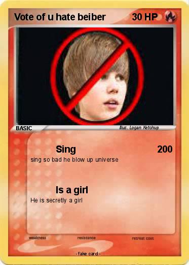 Pokemon Vote of u hate beiber