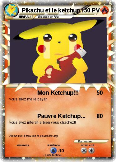 Pokemon Pikachu et le ketchup