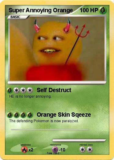Pokémon Super Annoying Orange 1 1 Self Destruct My Pokemon Card