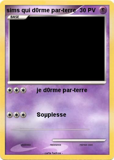 Pokemon sims qui d0rme par-terre