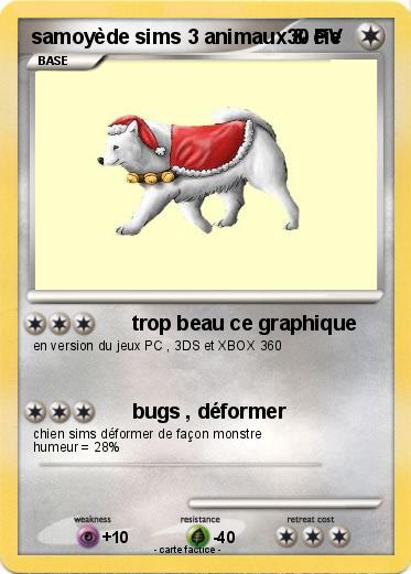 Pokemon samoyède sims 3 animaux & cie