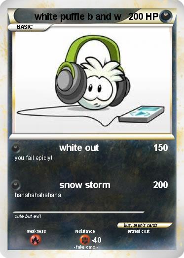 Pokemon white puffle b and w