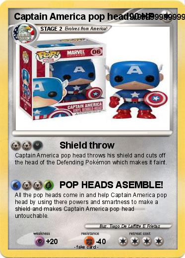 Pokemon Captain America pop head