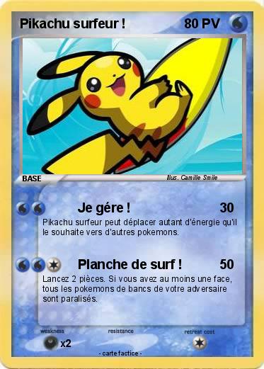 Pokemon Pikachu surfeur !
