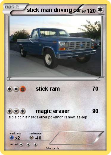 Pokemon stick man driving car