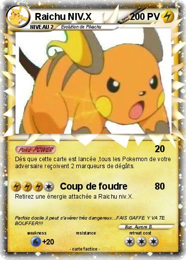 Pokemon Raichu NIV.X