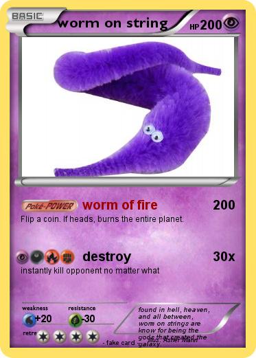 Pokemon worm on string
