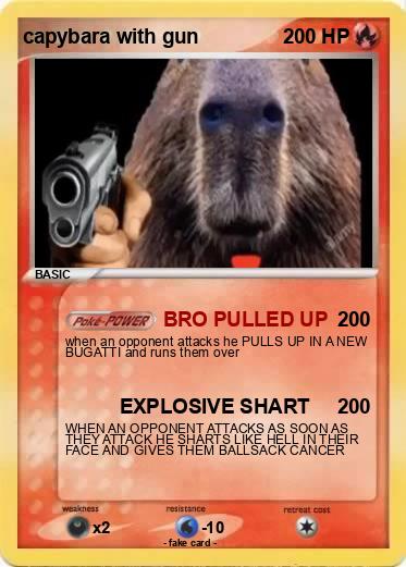 Pokemon capybara with gun
