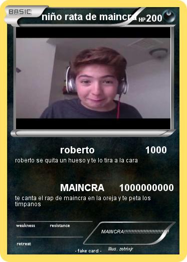 Pokemon niño rata de maincra