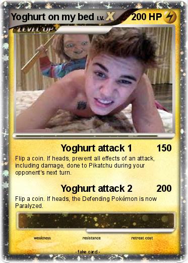 Pokemon Yoghurt on my bed