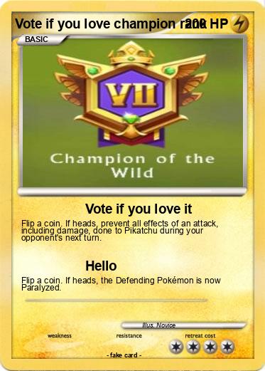 Pokemon Vote if you love champion rank