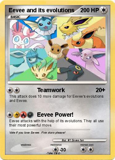 Pokemon Eevee and its evolutions