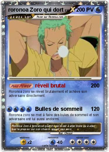 Pokemon roronoa Zoro qui dort