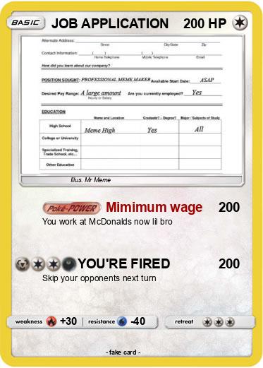 Pokemon JOB APPLICATION