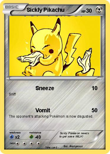 Pokemon Sickly Pikachu