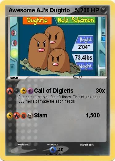 Pokemon Awesome AJ's Dugtrio   5,