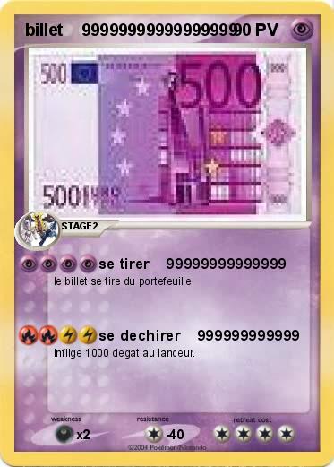 Pokemon billet    99999999999999999