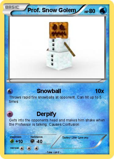 Pokemon Prof. Snow Golem