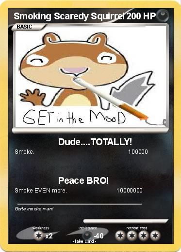 Pokemon Smoking Scaredy Squirrel