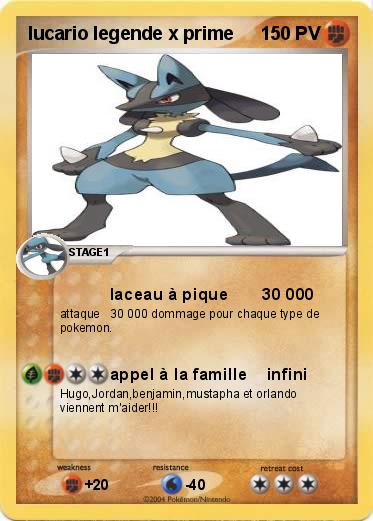 Pokemon lucario legende x prime 