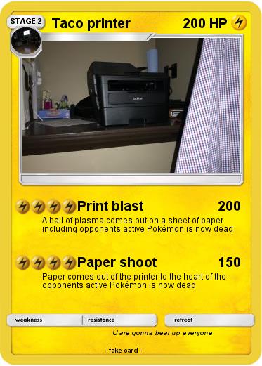 Pokemon Taco printer