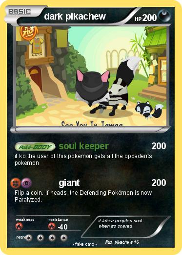 Pokemon dark pikachew