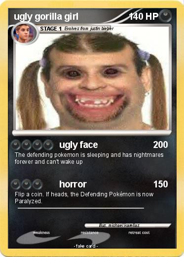 Pokémon ugly gorilla girl 1 1 - ugly face - My Pokemon Card