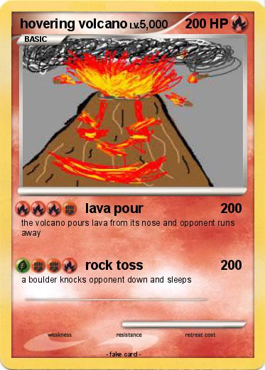 Pokemon hovering volcano