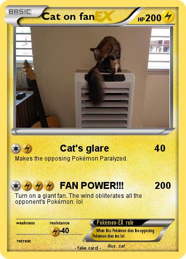Pokemon Cat on fan